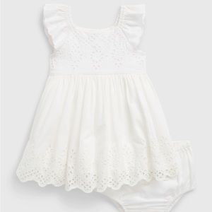 Baby eyelet white dress by baby gap